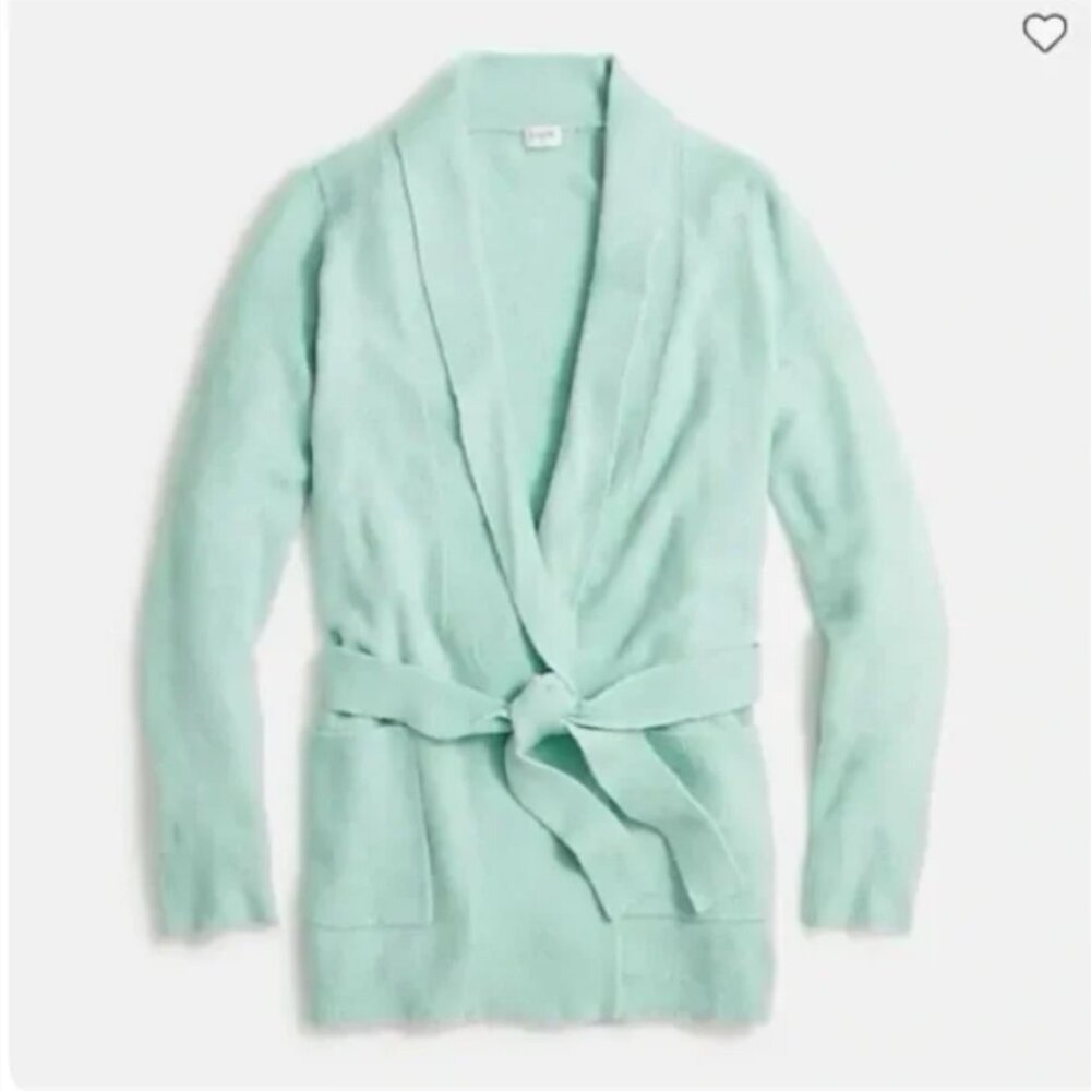 J. Crew Wrap Cardigan Sweater‎ in Extra Soft Yarn Wintergreen